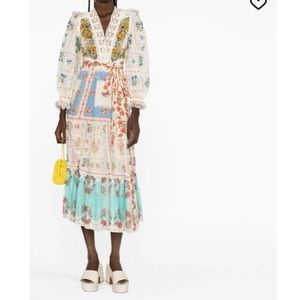 Zimmermann Clover Patched Wrap Midi Dress Size 1
